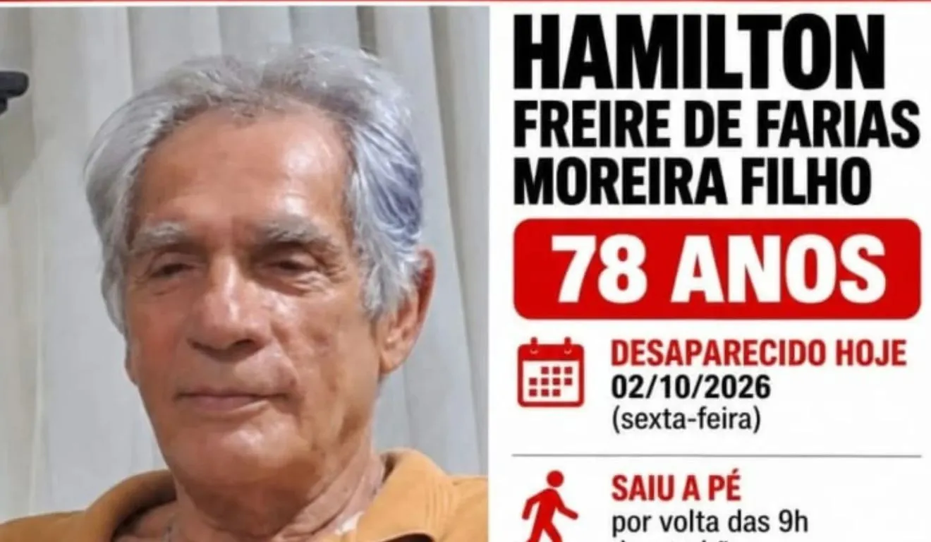 O idoso está desaparecido desde a manhã da última sexta-feira (2)