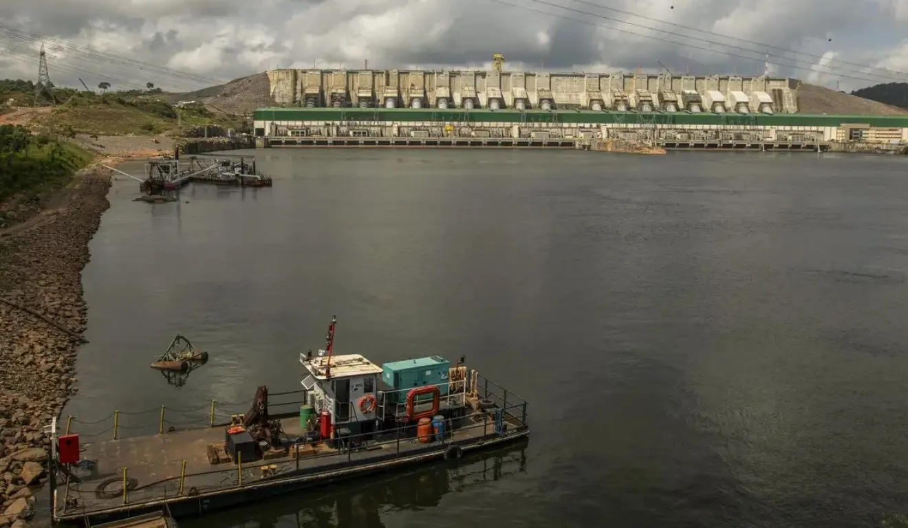 Hidrelétrica em Belo Monte, no Rio Xingu, no estado do Pará