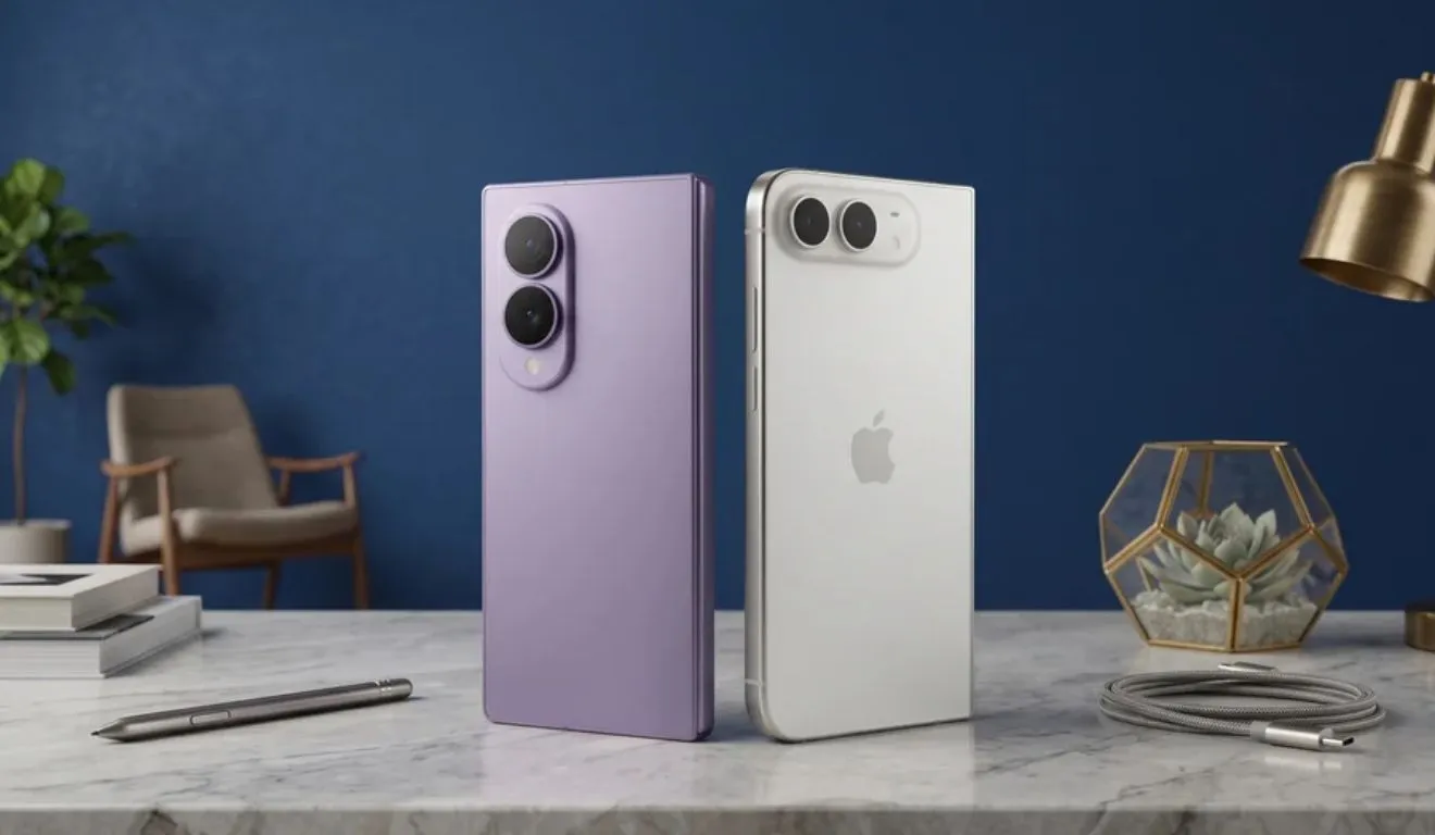 Imagem ilustrativa da notícia: iPhone Duo x Galaxy Z Fold 8: qual celular dobrável é o melhor?