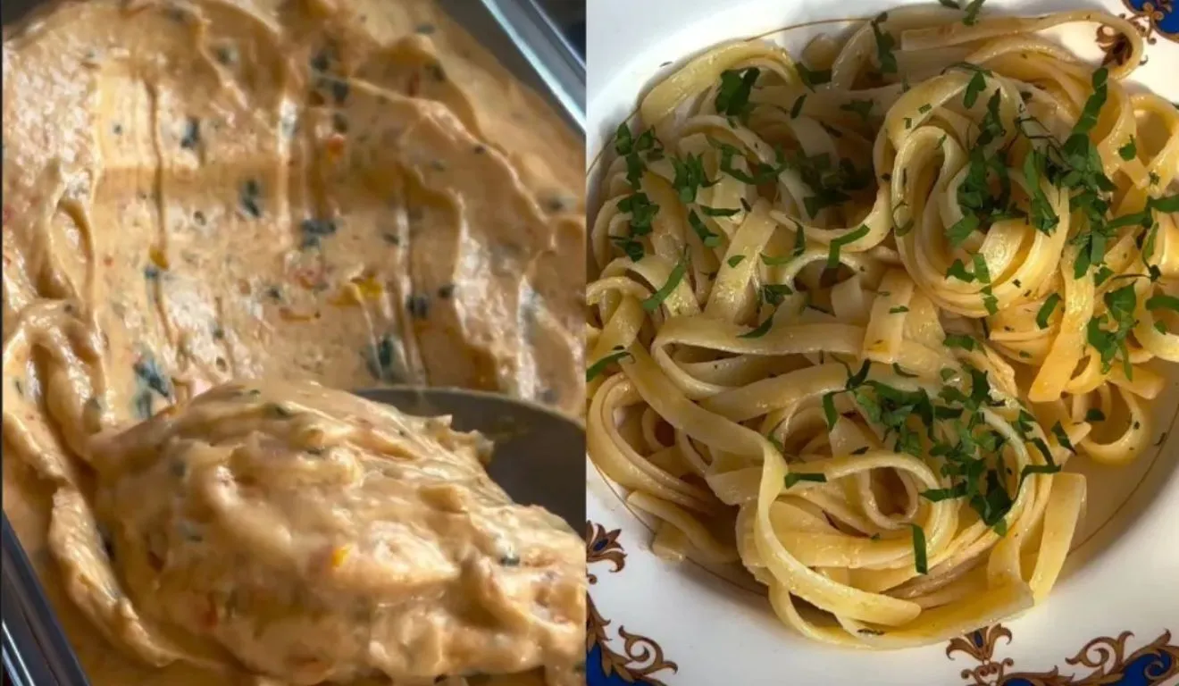 Nesta receita, tomate-cereja e alho assados são misturados à manteiga com mel, lemon pepper e manjericão.