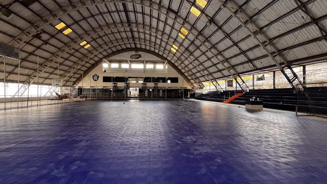 Ginásio Serra Freire do Clube do Remo com novo piso e estrutura renovada para os esportes olímpicos.