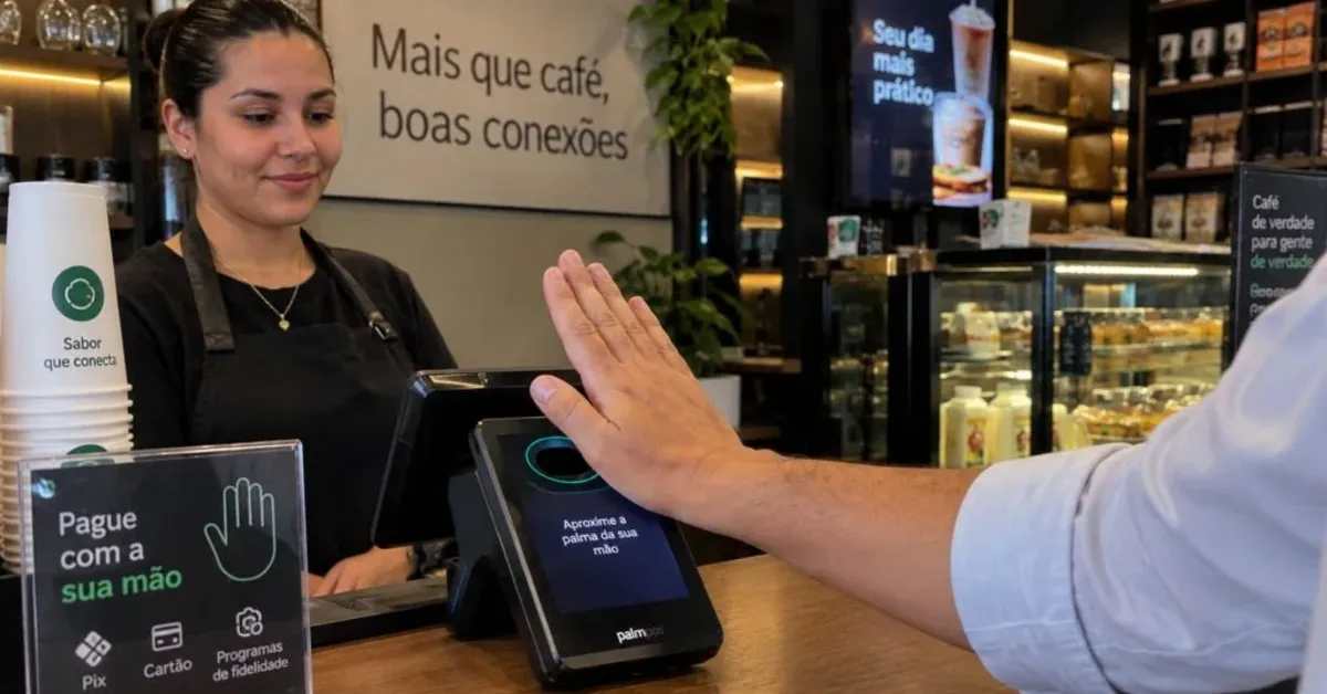 Tecnologia permite realizar pagamentos por Pix usando apenas a palma da mão, sem necessidade de celular ou cartão.