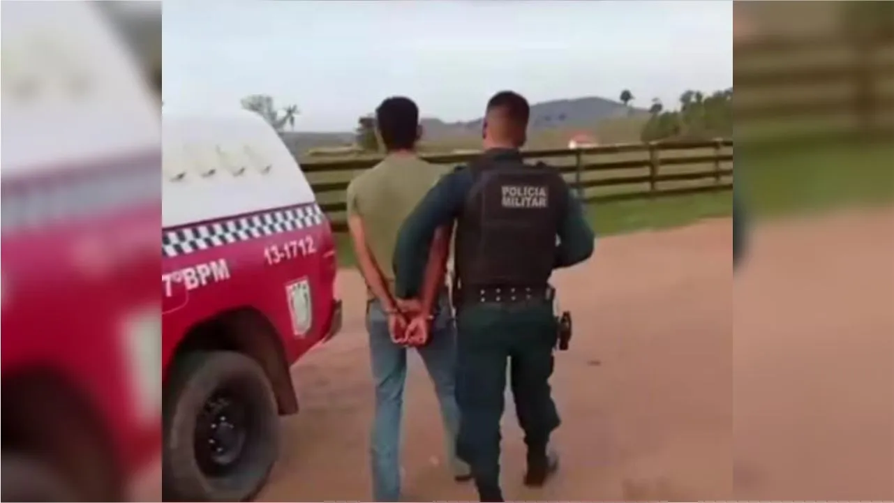 Rian Cunha da Silva foi imobilizado por taser e apresentado à Delegacia de Polícia Civil de Água Azul do Norte.