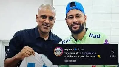 Uma montagem envolvendo o atacante Neymar Jr. viralizou durante a mobilização da torcida bicolor e chamou atenção
