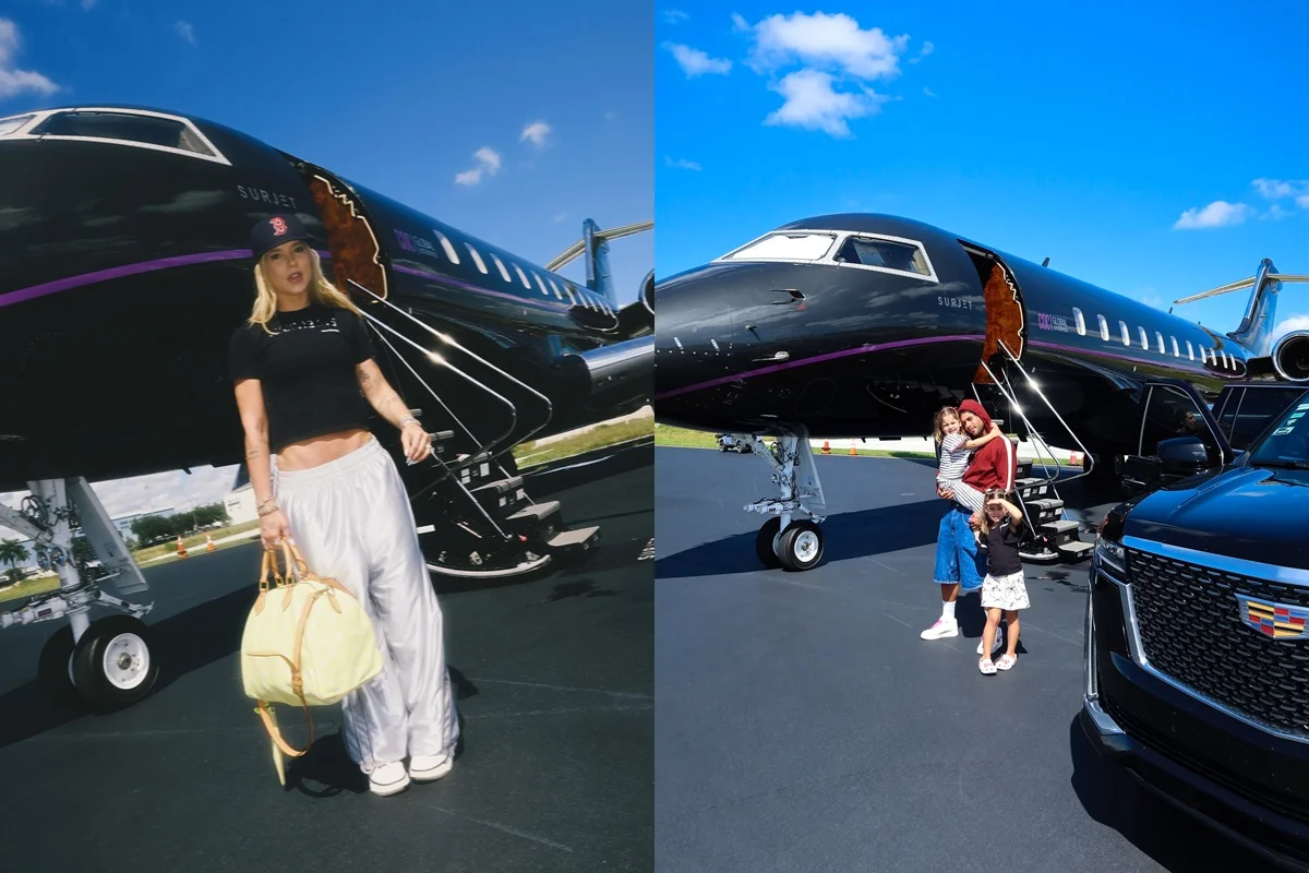 Virginia e Zé Felipe estão em viagem com os filhos do casal em Miami.