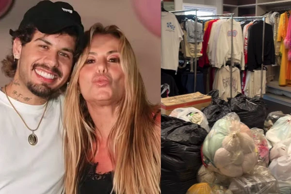 Roupas e outros itens de Zé Felipe ocuparam a casa dos paus do cantor.
