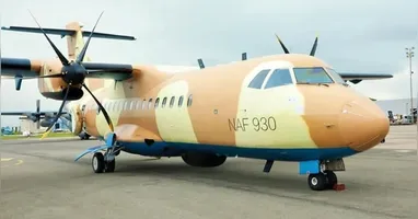 Aeronave modelo ATR-42 da Força Aérea Nigeriana em 2020