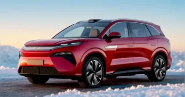 BYD Atto 8 estreia na Europa em 2027 com sete lugares, bateria de 115 kWh e promessa de recarga de 10% a 97% em nove minutos com carregadores Flash compatíveis.