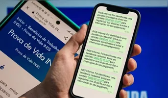 INSS pode mandar mensagem para beneficiários cuja comprovação não tenha sido identificada automaticamente, mas o aviso apenas informa sobre a necessidade e não solicita dados pessoais.