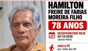 O idoso está desaparecido desde a manhã da última sexta-feira (2)
