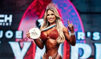Duda Bezerra conquistou pelo segundo ano consecutivo o título da categoria Wellness do Mr. Olympia.
