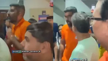 Daniel Santos foi filmado chamando os policiais de vagabundo por prenderem suspeitos de distribuir combustível para uma carreata em prol do candidato.