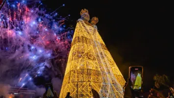 No Parque Linear da Doca, além da imagem de Nossa Senhora, serão usados 120 refletores e elementos RGB para iluminar as árvores.