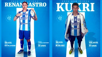 O lateral-esquerdo Renan Castro, de 30 anos, e o volante paraense Kukri, de 19, tiveram os nomes publicados no Boletim Informativo Diário (BID)