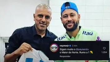 Uma montagem envolvendo o atacante Neymar Jr. viralizou durante a mobilização da torcida bicolor e chamou atenção