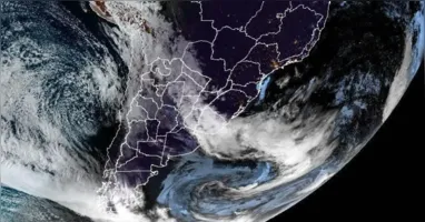 A formação de um ciclone extratropical deve provocar chuva forte, rajadas de vento acima de 80 km/h e queda brusca nas temperaturas no Sul.