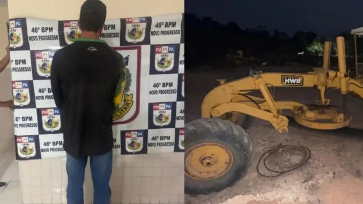 Imagem ilustrativa da notícia Motoniveladora furtada no Mato Grosso é encontrada no Pará
