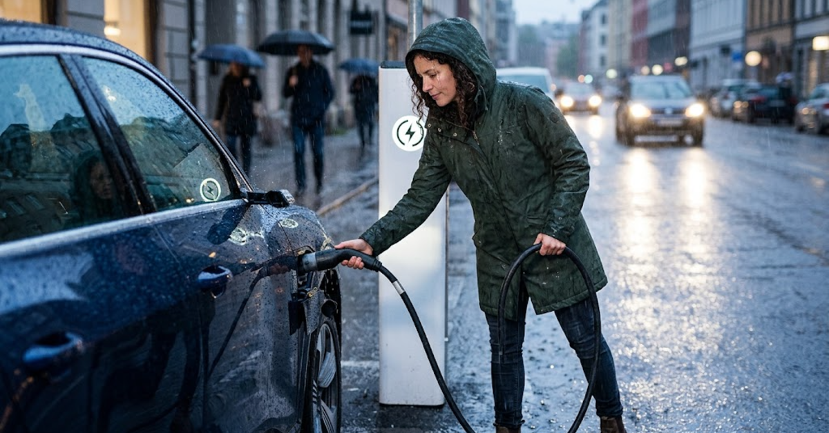 Carros elétricos podem ser carregados durante a chuva, mas o tipo de carregador e as condições da instalação elétrica são fundamentais para garantir uma recarga segura.