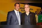 Presidente da FPF e vice da CBF, Ricardo Gluck Paul, ao lado do mandatário da CBF, Samir Xaud.