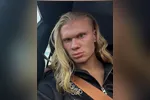 Erling Haaland, astro do Manchester City, cortou os longos cabelos loiros.