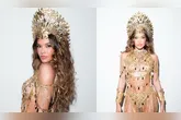 Agnes estreou no carnaval carioca neste ano como destaque de um carro alegórico.