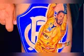 Torcedor do Remo eternizou na pele a defesa de Marcelo Rangel contra o Flamengo, no Mangueirão