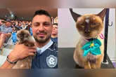 Jairo e a gata Leonina fizeram sucesso na Web após jogo do Remo contra o Atlético-MG
