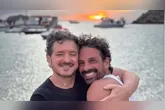 Guilherme Piva vive romance discreto com Alan Grimberg, empresário pai de 2 filhos, enquanto seu personagem enfrenta a solidão na novela.