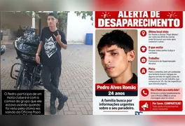 Pedro Alves Romão foi visto pela última vez na manhã de sexta-feira (11); Polícia Civil realiza buscas no município.