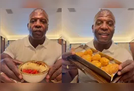 Durante a visita a São Paulo, Terry Crews compartilhou um vídeo provando açaí acompanhado por frutas, referindo-se à mistura como "o verdadeiro açaí".