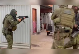 Policiais civis durante operação da força-tarefa que investiga a onda de homicídios em Parauapebas.
