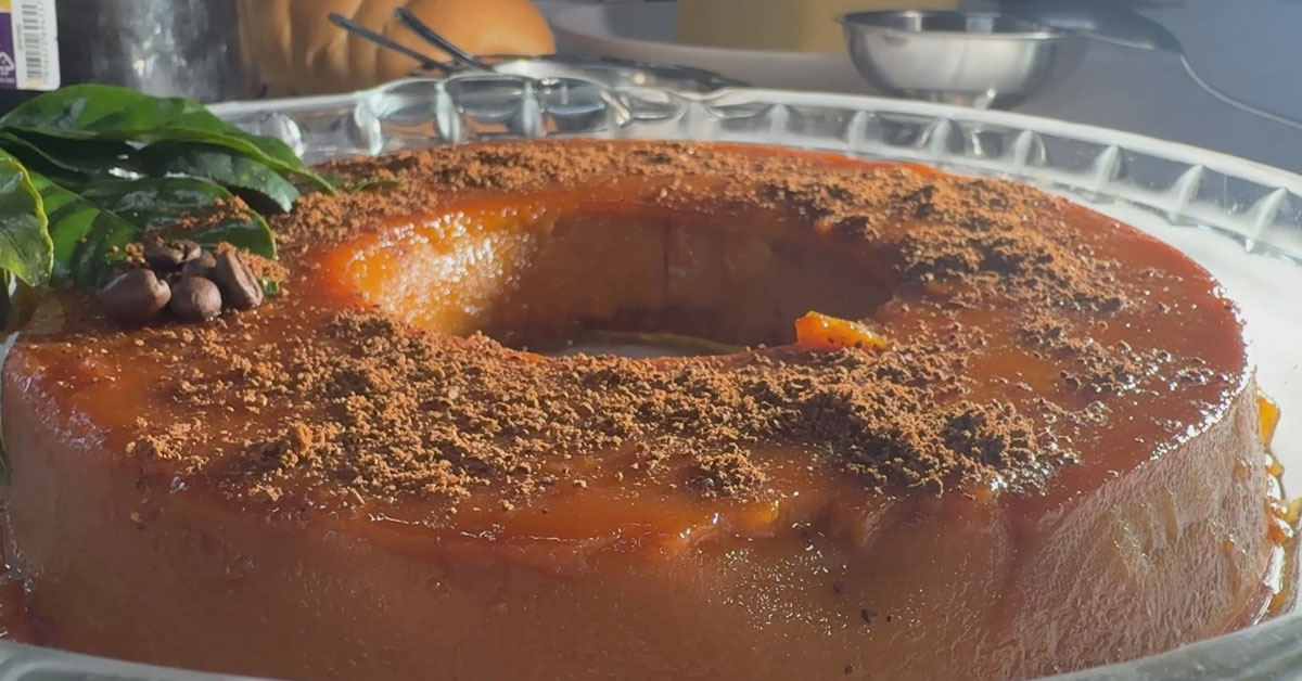 Receita de pudim preparada à base de café coado