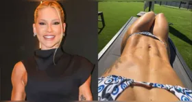 Virginia Fonseca aproveitou o dia de sol em Madri após adiar a viagem para acompanhar Vini Jr. em um jogo do Real Madrid.