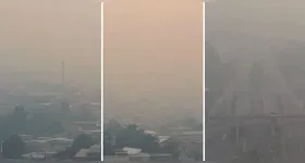 A fumaça é proveniente de incêndios registrados em municípios do interior do Amazonas,