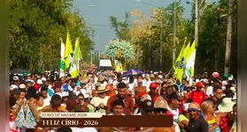 Multidão de fiéis toma a Rua Antônio Maia durante o 46º Círio de Marabá, que reuniu cerca de 500 mil pessoas neste domingo (18).