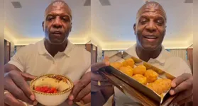 Durante a visita a São Paulo, Terry Crews compartilhou um vídeo provando açaí acompanhado por frutas, referindo-se à mistura como "o verdadeiro açaí".