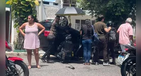 O acidente causou lentidão no entorno do acidente, no bairro de Batista Campos