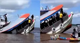 A embarcação naufragou e levou junto toda a carga de açaí