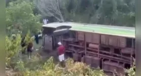 O ônibus que transportava pacientes do TFD caiu na ribanceira na estrada