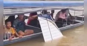 O susto nos ares fez com que o piloto fizesse um pouso forçado no meio do rio