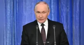 Vladimir Putin durante participação no Fórum Valdai, em Moscou, nesta quinta-feira (1º).