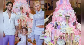 A criação teve como referência o vestido de Rapunzel, protagonista da animação, personagem escolhida por Maria Flor para a comemoração