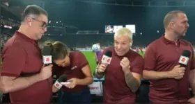 A jornalista Mariana Pereira, da ESPN, levou uma bolada na cabeça durante o aquecimento de Corinthians x Rosario Central, na Neo Química Arena.