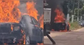 Imagem ilustrativa da notícia Cabo de energia cai sobre carro e provoca incêndio em Outeiro