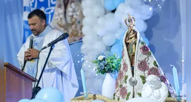 A imagem peregrina de Nossa Senhora de Nazaré visitou o estádio bicolor e marcou presença em um momento de forte expectativa para o clube