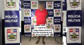Suspeito detido pela Polícia Militar tinha mandado de prisão em aberto por tráfico expedido pela Justiça do Mato Grosso.