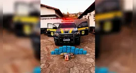 Agentes da PRF contabilizam pacotes de pasta base de cocaína e maconha apreendidos na BR-230, em Novo Repartimento (PA).