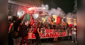 A mobilização durou cerca de três horas e foi organizada pelo Levante Popular da Juventude.