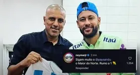 Uma montagem envolvendo o atacante Neymar Jr. viralizou durante a mobilização da torcida bicolor e chamou atenção