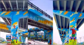 No vídeo, o arquiteto mostra exemplos de túneis e elevados pintados e coloridos.